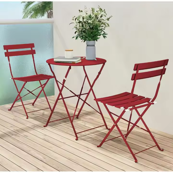 ORION91 Silla Plegable BISTRO (42x45x80 cm) Color Rojo Balcón Jardín Exterior - SpazioLuzio - 1