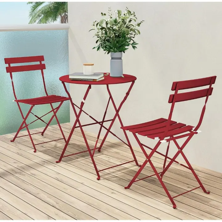 ORION91 Silla Plegable BISTRO (42x45x80 cm) Color Rojo Balcón Jardín Exterior - SpazioLuzio - 1