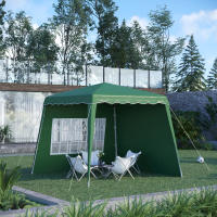 Outsunny Carpa Plegable con 2 Paredes Laterales 2,89x2,89 m Cenador Pabellón de Jardín con Altura Ajustable y Bolsa de Transporte Protección UV50+ para Exterior Patio - details 1