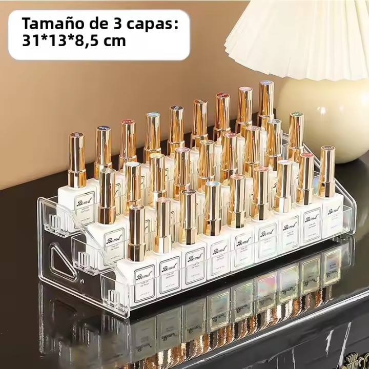 Estante De Mostrador Para Uñas De Acrílico 3/4/5/6/7 Capas Organizador Cosmético Transparente Montaje Simple Soporte De Resina - 1