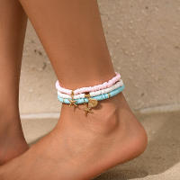 PuRui Anklets De Color Dorado Con Estrella De Mar Para Mujeres Conjunto De 3 Piezas Joyería Casual Para Playa Y Fiestas - details 2