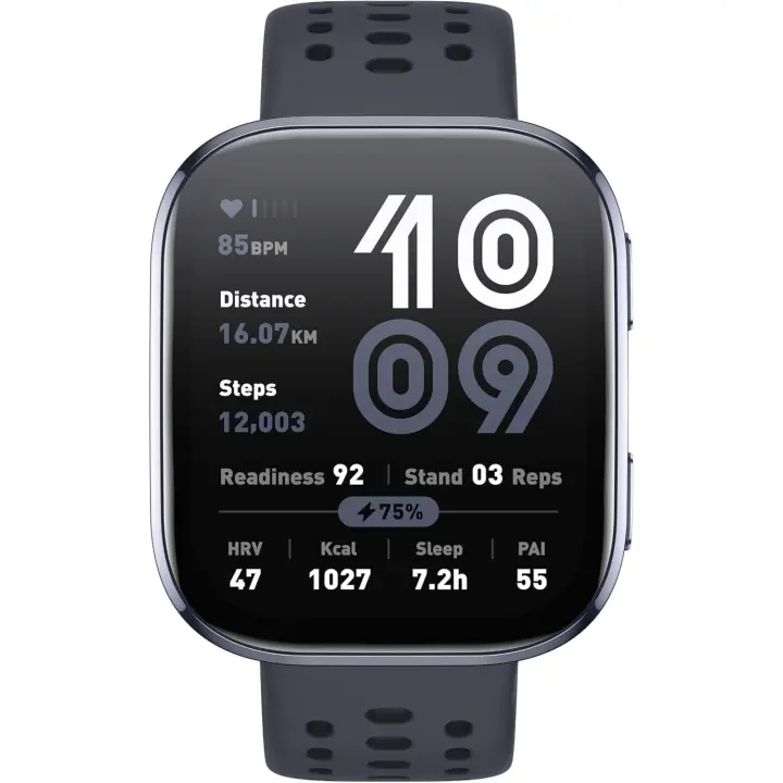 AMAZFIT Bip 6 Smartwatch 46mm, Batería 14 días, AMOLED 1,97", GPS con Mapas, IA, Llamadas Bluetooth, Seguimiento Salud y Sueño, 140+ Modos Deportivos, Resistencia al Agua 5ATM, Negro - 1