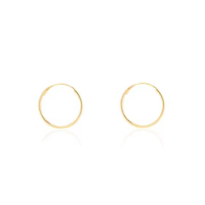 Pendientes Oro Amarillo 9K Aros Redondo Brillo 10 x 0,8 mm - Mondepetit - 1