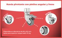Banner - Rueda pivotante con pletina angular y freno 60 mm