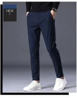 Pantalones Casuales Para Hombre Primavera Verano Delgados Y Elásticos Alta Calidad Pantalones Jogger Rectos Negros Grises Azules Marcas Coreanas - details 11