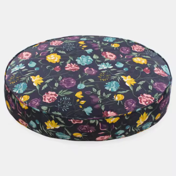 Funda de Cama Rellenable y Sostenible para Perros y Gatos Molly Mutt - Modelo Friday Morning (floral, fondo azul oscuro) - Edredón en Lona 100% algodón transpirable y certificado - Lavable a máquina - Diversos Tamaños - 1