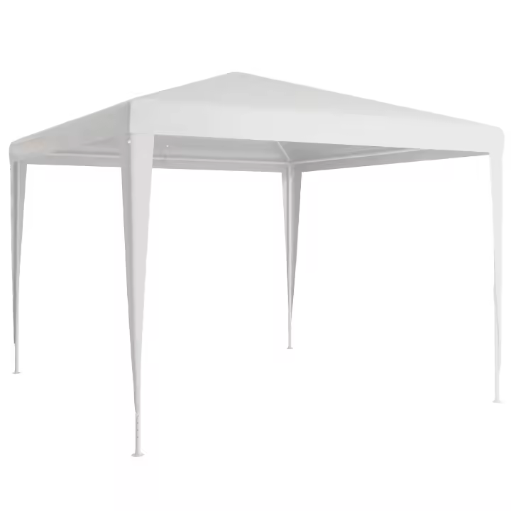 Outsunny Carpa Desmontable 3x3 m Cenador Pabellón de Jardín con 4 Orificios de Drenaje y Marco de Metal Gazebo para Terraza Patio Exterior Camping - 1