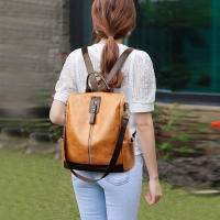 Mochila antirrobo de piel sintética para mujer, de gran capacidad bolso de hombro, de viaje, de marca famosa, a la moda - details 5