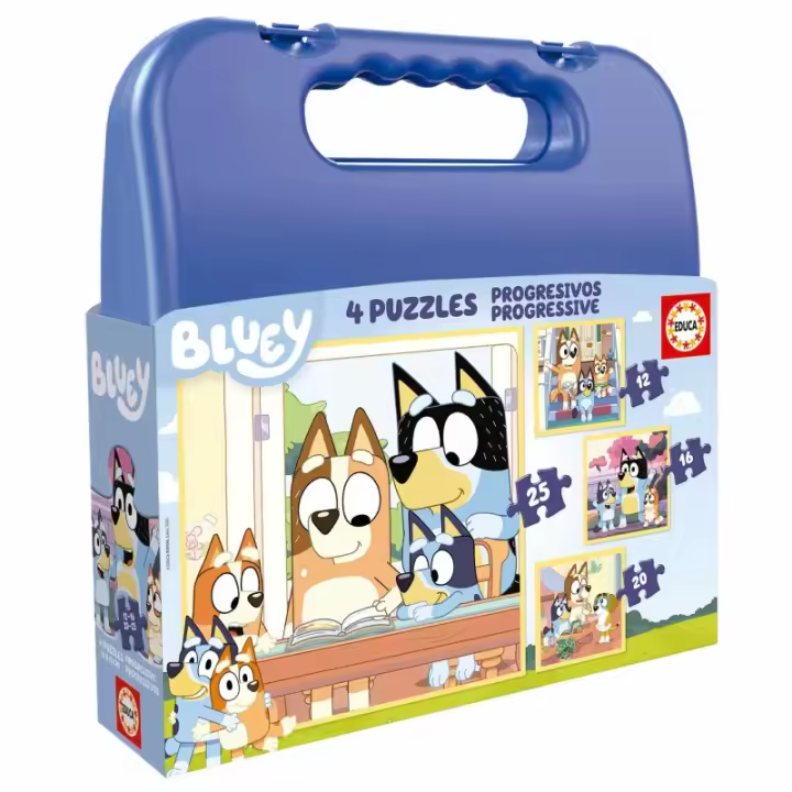 Maleta Puzzles Progresivos Bluey 12+16+20+25 - 1