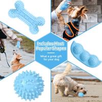 Juguetes Para Morder De Goma Suave Azul Duradero Para Entrenamiento De Dientes Para Chihuahua Y Yorkie Juguetes Interactivos Con Bola Y Hueso Para Mascotas Suministros - details 3