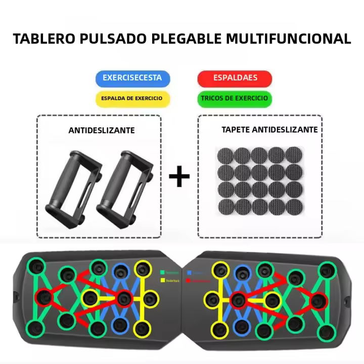 Juego Multifuncional Portátil De Push-Up Con Manillas Equipo De Fitness Plegable Para Entrenamiento De Pecho Abdomen Brazos Y Espalda - 1