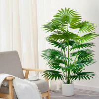 Planta Artificial De Fanleaf Grande 60-85-105cm Girasol Falso Árbol De Hojas De Plástico Árbol De Palma Artificial Para Jardín - details 9