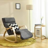 Mecedora de abedul con reposapiés ajustable, sillón tumbona con funda desmontable y lavable, disponible en gris claro o gris oscuro, 67x115x91 cm, capacidad 150 kg - details 8