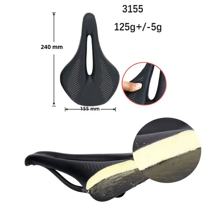 Sillín De Bicicleta ELITAONE De Carbono Ultraligero 96G Para MTB Y Carretera Almohadilla Hueca Cómoda Accesorios Para Bicicleta Tamaño 240X143MM Unisex - 1