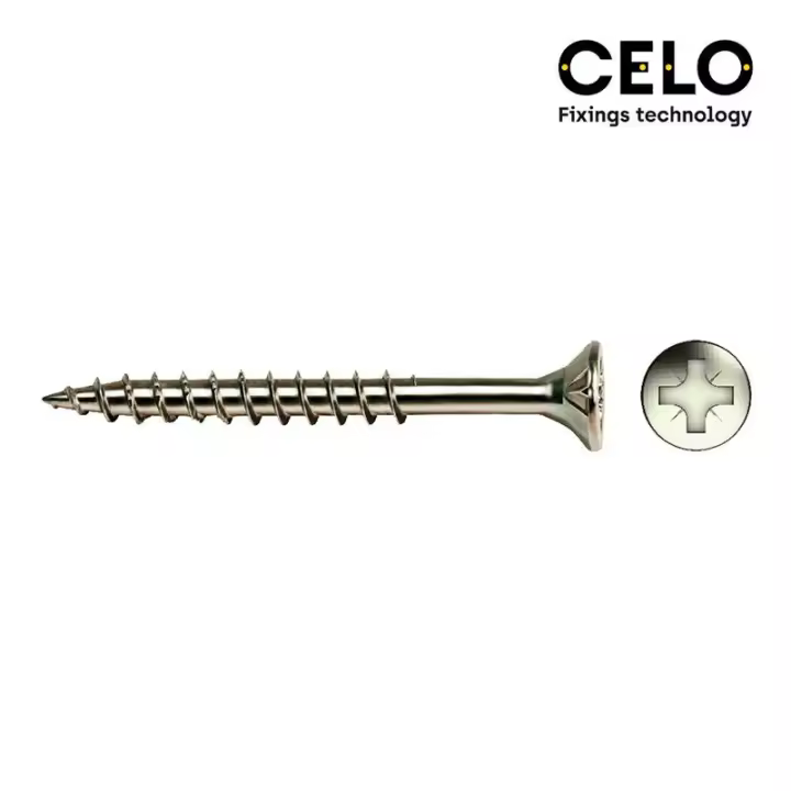Caja 100 Unidades Tornillo Madera Avellana Parcial Dinámico Reforzado Vloxp 5x90 Zinc Lubricante CELO - Alta Calidad - 1