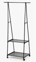 GREATOOL Perchero Triangular con Barra Superior, lleva 4 ruedas y 2 Baldas de Tela para Almacenamiento Inferior,Perchero Burro para Recibidor, Pasillo, Vestidor. - details 3