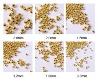 Caja De 0.8-3mm Cuentas De Metal Mixto Para Arte De Uñas Decoraciones De Charms 3D Acrílico Dorado Y Plateado Aluminio DIY Suministros De Gemas - details 0