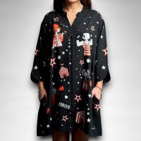 Vestido Reina de la Pista Anabel Lee - Camisero Oversize con Estampado Circo - details 1