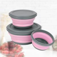 Tazas De Silicona Plegables 3 Piezas Con Tapa Set De Bollos Portátiles Para Almuerzo Eco-amigables Tamaño round - details 8