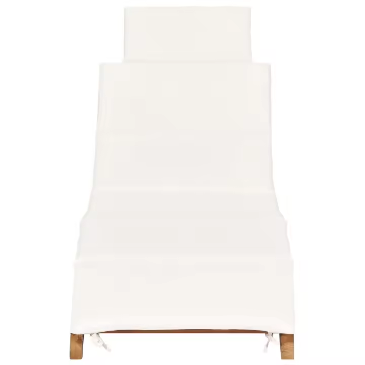 vidaXL Tumbona plegable con cojín madera maciza de teca Blanco, Gris, Sillas de Exterior Ideal para jardín, playa, piscina, terraza Tumbona Piscina Tumbonas Playa Tumbonas Jardín Exterior - 1