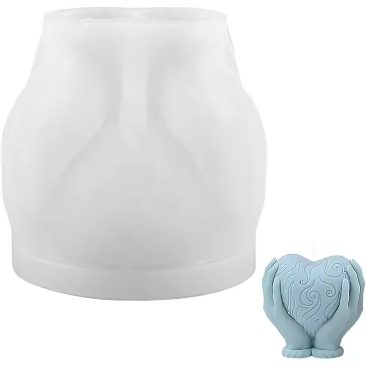 1 molde de silicona en forma de corazón, forma de vela, silicona en forma de 3D, molde de silicona para casa de amor adecuado para regalos de bricolaje, bodas, San Valentín decoración del hogar - 1