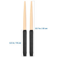 Par De Palancas De Batería Maibachi Con Punta De Madera Para Principiantes Y Niños Taiko Drum Master Palancas De Batería De Color Negro - details 0