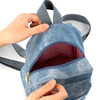 Mochila De Denim Para Mujer Estilo Última Moda Bolsa Escolar Pequeña Mini Rucksack Para Estudiantes Material Principal Lona Con Lining De Poliéster - details 4