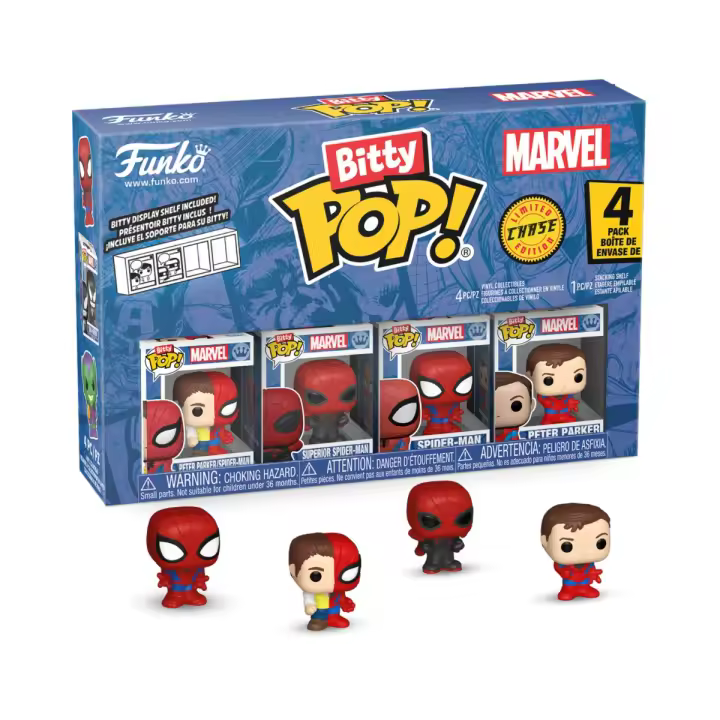FUNKO BITTY POP! MARVEL: SPIDER-MAN - PETER PARKER/SPIDER-MAN, SUPERIOR SPIDER-MAN, SPIDER-MAN (CLÁSICO), PETER PARKER, 85704, TIENDA CON LICENCIA OFICIAL - 1