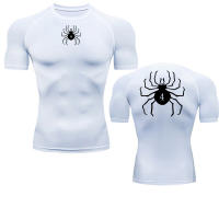 Camiseta De Compresión Con Estampado De Araña Para Hombres Camiseta Deportiva De Secado Rápido Para Gimnasio Y Fitness Manga Corta Estilo Casual - details 2