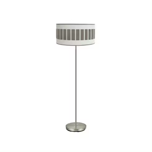 FABRILAMP Lámpara de Pie Salón Ivanna Niquel/Blanco-Madera Gris 163x40x40 Cm - Elegante Diseño - 1