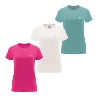 S&C - PACK Camisetas colores variados mujer. Manga corta, cuello redondo, colores pastel, algodón. - details 1