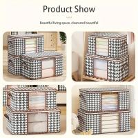 Caja De Almacenamiento Portátil De Gran Capacidad Visible Organizador De Ropa Para El Hogar Con Manijas Plegable a Prueba De Polvo Con Cierre De Cremallera - details 9