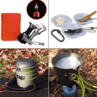 Juego de cocina para acampar,sartenes y estufas para acampar al Aire Libre, Kit de utensilios de cocina plegable antiadherente - details 1