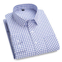 Camisa a Cuadros De Algodón Puro 100% Para Hombres Cuello En V Manga Larga Estilo Casual Comodidad Oficina Trabajo Formal - details 3
