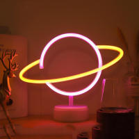 Lámpara Neón LED De Forma Planetaria Tierra Para Decoración De Pared Hogar Y Fiestas Luz Nocturna Con Batería Incluida - details 5