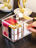 Caja De Almacenamiento Para Palitos De Algodón Transparente Cuadrada Con Tapa Antipolvo Multifuncional Portátil Para Maquillaje Y Remoción De Maquillaje Estilo Japonés - details 4