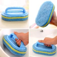 Cepillo Multifuncional Azul Para Cocina Y Baño Con Mango De Plástico Cepillo De Esponja Para Lavar El Baño Y Fregadero Ecológico - details 2