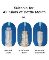 Juego De 2 Cepillos Para Botella De Alimentación De Bebé Y Taza De Nylon Sencillo Color Rosa O Azul Adecuado Para Niños Mayores De 12 Años - details 5