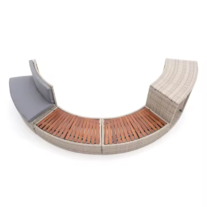 K2O Revestimiento Spa Hidromasaje K2O Half Surround 180 289x45x56 cm Borde para Spa Semicircular de 4 piezas Escalones, - 1