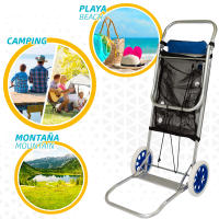 AKTIVE Carro de playa plegable convertible en mesa 2 en 1, Medidas 47x52x100 cm, Peso máx 20kg, Portatodo multiuso para la playa, camping, eventos, Fácil de guardar y transportar Calidad AKTIVE oficial y original - details 1