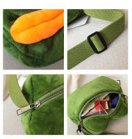 Mochila De Peluche Sapo Triste Pepe Divertida Y Bonita Bolso De Hombro Con Ojos Grandes Y Boca Grande Gran Capacidad Creativa Para Jóvenes - details 6