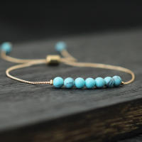 Pulsera De Bolas De 4mm Unisex Ajustable Chakra Obsidiana Ojos De Tigre Piedra Bohemia Pareja Cadena Brazalete Charm Unisex - details 6