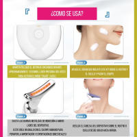 MISTIK | Kit Masajeador 7 Colores Rejuvenecimiento Facial Papada Arrugas Piel Antienvejecimiento Hidratacion Incluye Serum Retinol y 10 Parches Ojeras Colageno Acne Belleza Mujer Cara Cuello Papada Terapia EMS Vibracion Led Mistik Beauty Madrid - details 2