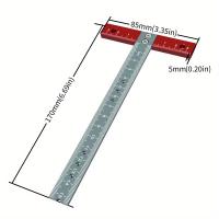 Regla De T En Aleación De Aluminio Con Impresión Láser Metríca Regla De Dibujo Compañera De Seto De Rectángulos 170MMx85MM Para Arquitectos - details 5