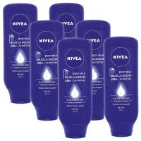NIVEA Bajo la Ducha Body Milk Nutritivo – Pack de 6 x 400 ml | Leche Hidratante con Aceite de Almendras para Piel Seca - details 0