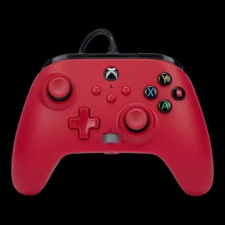 PowerA Mando con cable mejorado para Xbox Series XS Artisan Red, con licencia oficial - 1