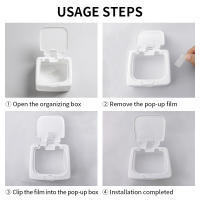 Organizador De Maquillaje Con Cubierta Y Almacenamiento Pop-up Para Algodones Y Pequeños Artículos De Belleza Caja De Plástico Antipolvo Para Escritorio - details 9