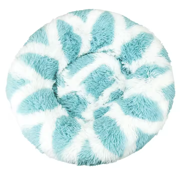 Cama para gatos, cojín suave, lavable para perros y gatos (blanco azul, 40 cm), Sunny - 1