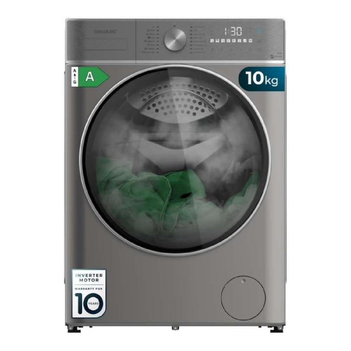 Cecotec Lavadora Secadora 10-6Kg Carga Frontal Bolero Wash&Dry 10680 Inverter Steel A, 1400 rpm, 16 programas, Motor Inverter Plus, SteamMax, OnSmart, Smooth Wash, SpaCare y Goma antibacteriana