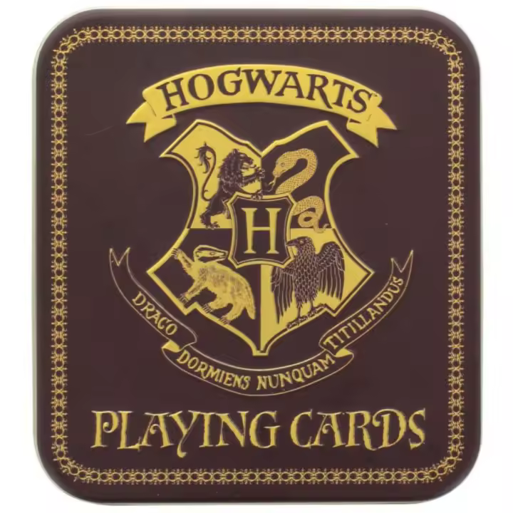 Baraja de Cartas Paladone Harry Potter Juego de Naipes Premium Caja Metálica Escudo Hogwarts - 1